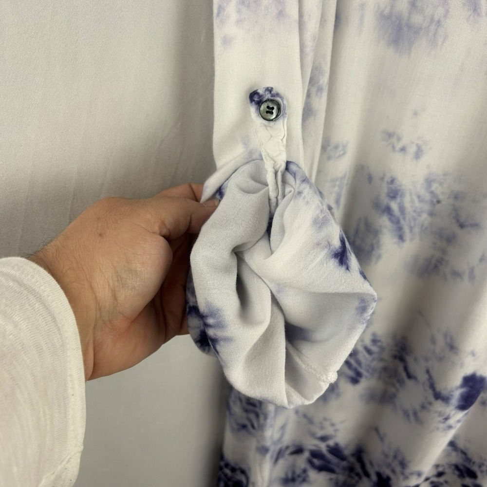 Roberta Roller Rabbit Shirt Dress Women M‎ / L White Purple Tie Dye Beach Cotton - Picture 5 of 9